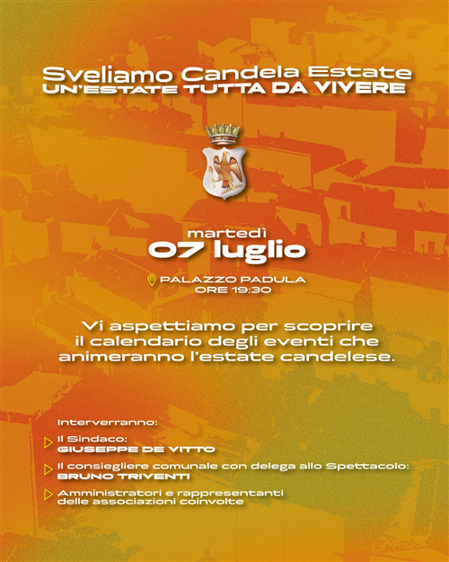 Presentazione del Candela Estate 2026 - tutti gli eventi in programma